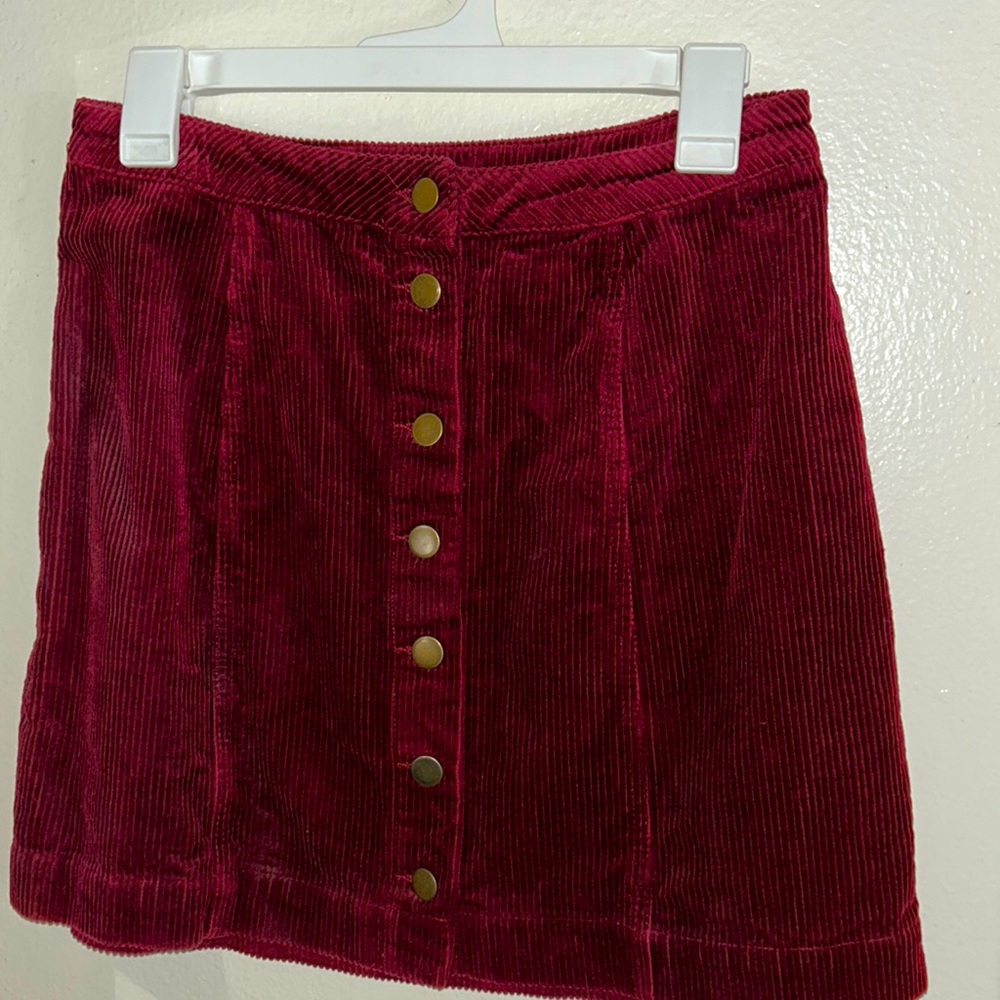 Charlotte Russe burgundy suede skirt
